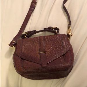 Tori Burch Maroon Leather Crossbody Bag